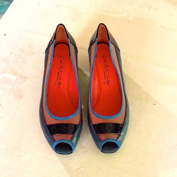 Pas de Rouge European 39 Block Heel Open Toe NWOT - Picture 2 of 7